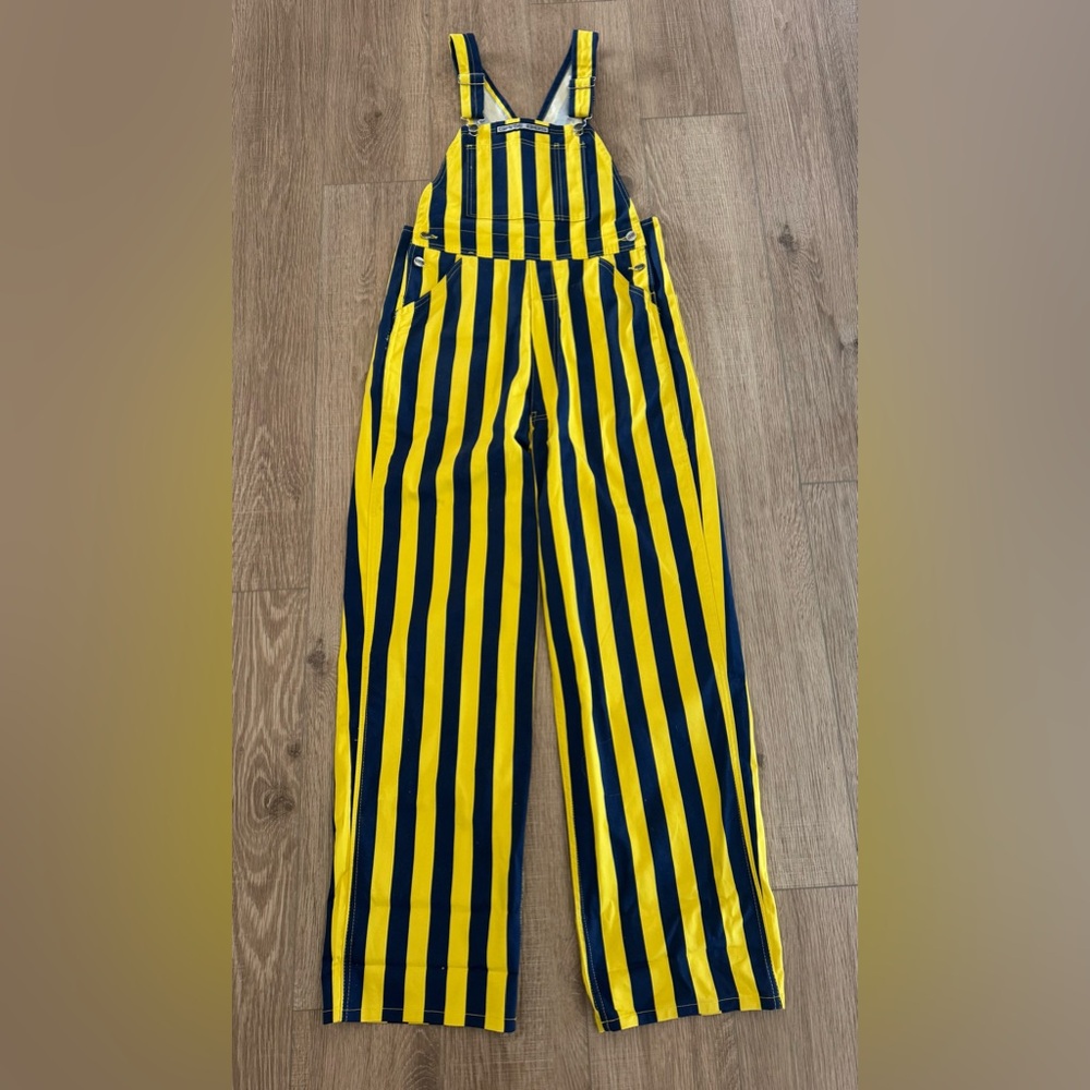 Yellow and Blue Striped Jumpsuit with Relaxed Fit